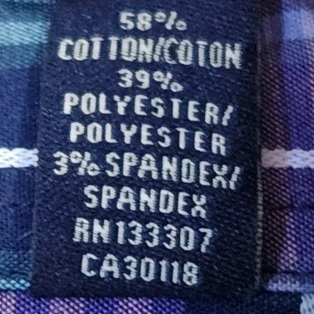 Ben Sherman Men's 16 1/2 34-35 LS Shirt Stretch Button Up Blue Purple Plaid EUC! - Picture 3 of 8